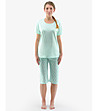 Дамска памучна пижама в цвят мента-0 снимка
