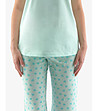 Дамска памучна пижама в цвят мента-1 снимка