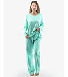 Дамска памучна пижама в ментов цвят-0 снимка
