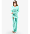 Дамска памучна пижама в ментов цвят-1 снимка