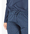 Дамска памучна пижама в тъмносин цвят-2 снимка