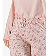 Дамска памучна пижама в цвят пудра-2 снимка