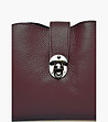 Дамска кожена чанта в бордо Salvena-2 снимка