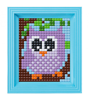 Креативен хоби комплект мозайка с рамка и пиксели XL, Бухал снимка