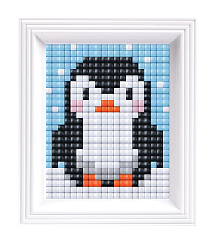 Креативен хоби комплект мозайка с рамка и пиксели XL, Пингвинче снимка