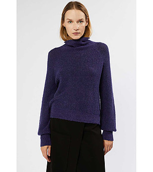 Тъмнолилав дамски поло пуловер Limara снимка