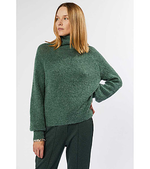 Зелен дамски поло пуловер Limara снимка
