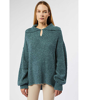 Дамски пуловер в зелен меланж Dorea снимка