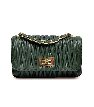 Дамска чанта от естетвена кожа в зелен нюанс снимка