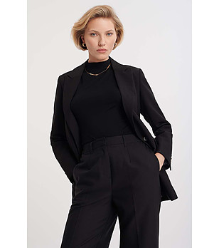 Черно дамско сако с класическа кройка снимка