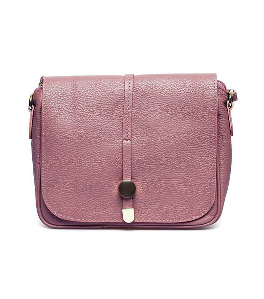 Розова кожена дамска чанта за рамо Jeanni снимка