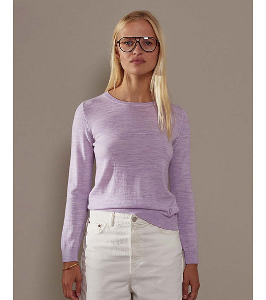 Дамски пуловер от вълна мерино в лилаво Sini снимка