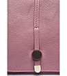 Розова кожена дамска чанта за рамо Jeanni-2 снимка