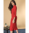 Червена рокля с лъскави нишки Aimelia-2 снимка