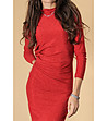 Червена рокля с лъскави нишки Aimelia-4 снимка