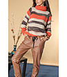Дамски панталон в цвят камел Alenia-4 снимка