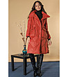 Oversize дамско яке в цвят червена керемида Aimelia-4 снимка