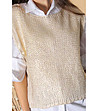 Дамски пуловер в цвят крем Saruni-2 снимка