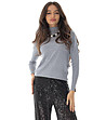 Дамска поло пуловер в сиво от фино плетиво Chica-4 снимка