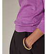 Дамски пуловер от вълна мерино в лилав нюанс Sini-3 снимка