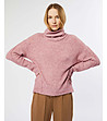 Розов дамски пуловер с подвижна яка Odilia-0 снимка