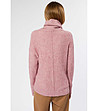 Розов дамски пуловер с подвижна яка Odilia-1 снимка