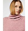 Розов дамски пуловер с подвижна яка Odilia-4 снимка