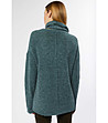 Зелен дамски пуловер с подвижна яка Odilia-1 снимка
