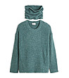 Зелен дамски пуловер с подвижна яка Odilia-3 снимка