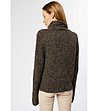 Дамски пуловер в кафяв меланж с подвижна яка Netty-1 снимка