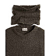 Дамски пуловер в кафяв меланж с подвижна яка Netty-3 снимка