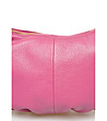 Кожена дамска чанта в розов нюанс Ineta-3 снимка