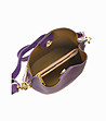 Дамска кожена чанта със златиста верижка Andrina в нюанс на цвят виолет-3 снимка