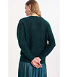 Тъмнозелен пуловер с пайети-1 снимка