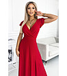 Дълга червена рокля с лъскави нишки Crystal-2 снимка