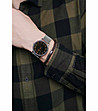 Сребрист unisex часовник с кафяв циферблат Nyon-1 снимка