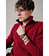 Сребрист unisex часовник с кафява кожена каишка Nyon-1 снимка