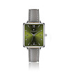 Сребрист часовник със зелен циферблат и сива каишка Morges-0 снимка