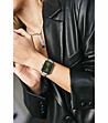 Сребрист часовник със зелен циферблат и сива каишка Morges-1 снимка
