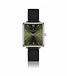 Сребрист дамски часовник с черна верижка и тъмнозелен циферблат Morges-0 снимка