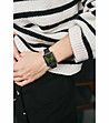 Сребрист дамски часовник с черна верижка и тъмнозелен циферблат Morges-1 снимка