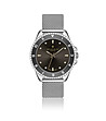 Сребрист дамски часовник с черен циферблат Wengen-0 снимка