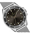 Сребрист дамски часовник с черен циферблат Wengen-2 снимка