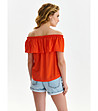 Ефектна дамска блуза в оранжев нюанс Una-1 снимка