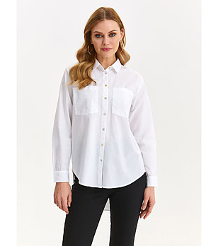 Памучна бяла дамска риза  снимка