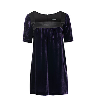 Тъмнолилава кадифена рокля Grana снимка