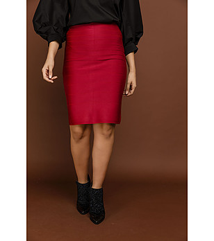 Червена пола с висока талия Castia снимка