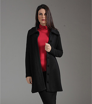Черно дамско палто Ksenia снимка