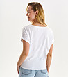 Бяла памучна дамска тениска Anabela-1 снимка