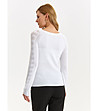 Бял дамски пуловер тънко машинно плетиво Via-1 снимка